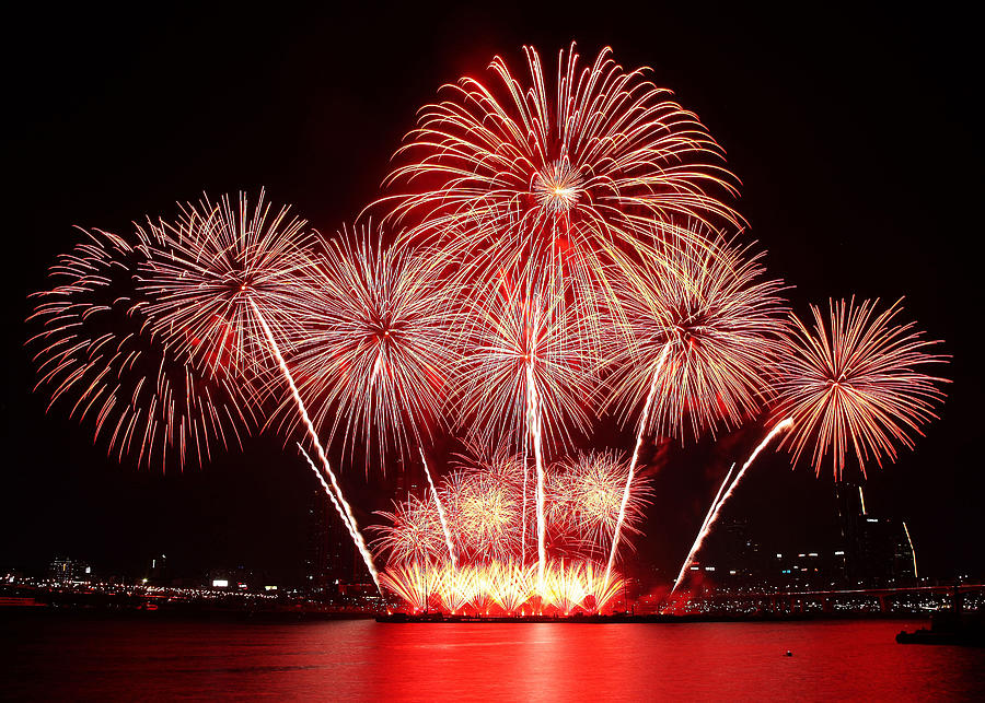 Fireworks Photograph - Fireworks by Shin Woo Ryu
