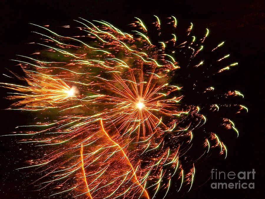 Fireworks Streaming Photograph by Shirley Moravec