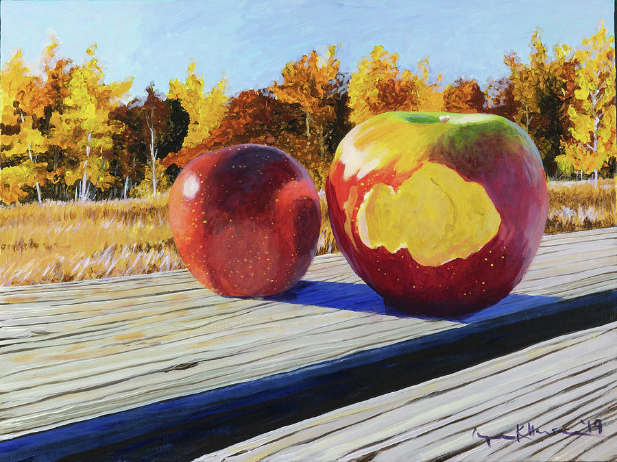 First Apples from the Orchard Painting by Lynn Hansen