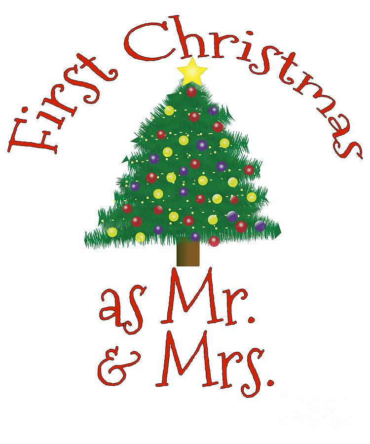 Mrs 1st Married Xmas Husband and Wife 