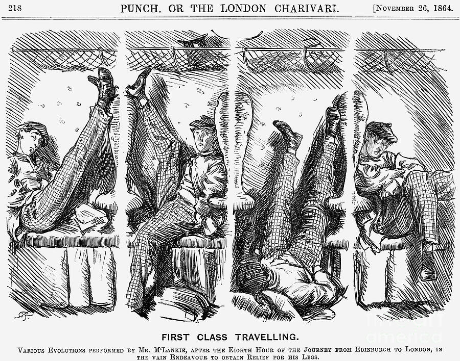First Class Travelling, 1864. Artist Drawing by Print Collector