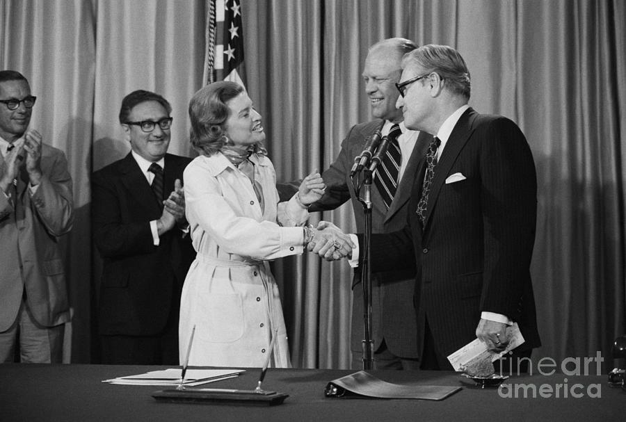 First Lady Betty Ford Greets Nelson Photograph by Bettmann First Lady Betty Ford Greets Nelson Photograph by Bettmann