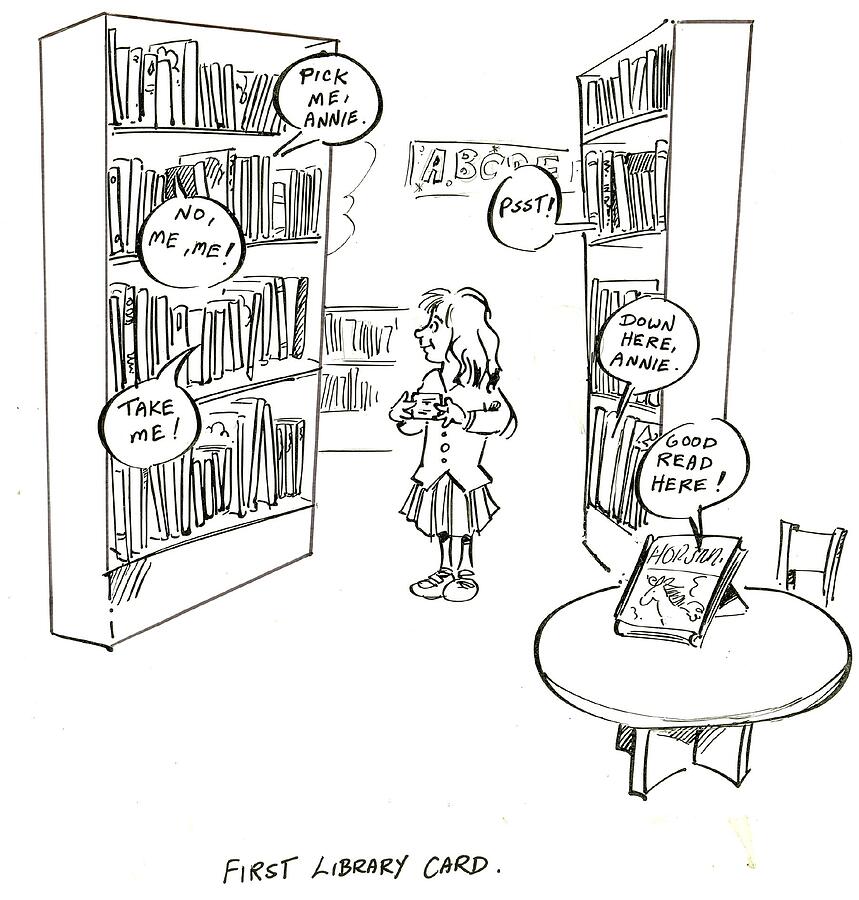 First Library Card Drawing by Shelley Matheis