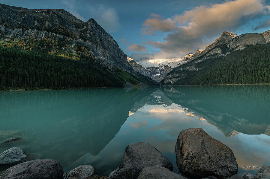 First Light on Lake Louise Photograph by Tim Bryan