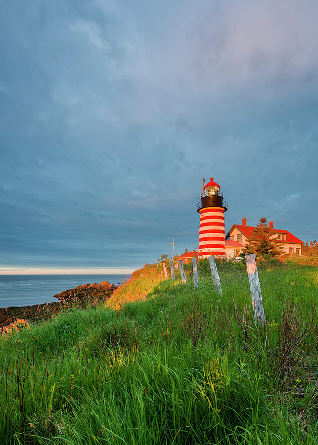 Lighthouse Photograph - First Light - Vertical by Michael Blanchette Photography