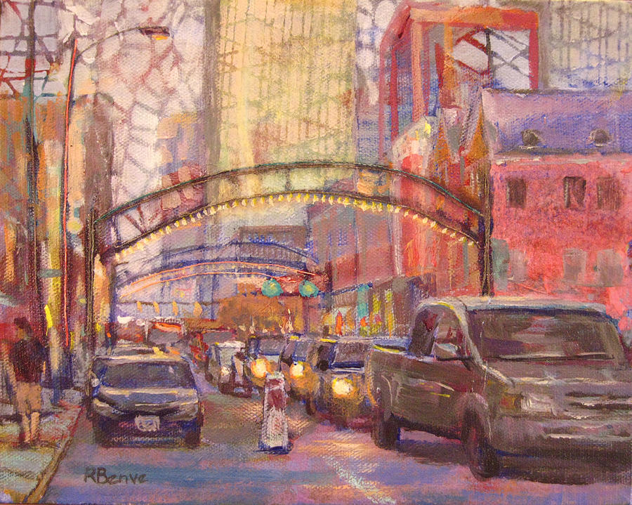 First Lights of the Evening in the Short North Painting by Robie Benve