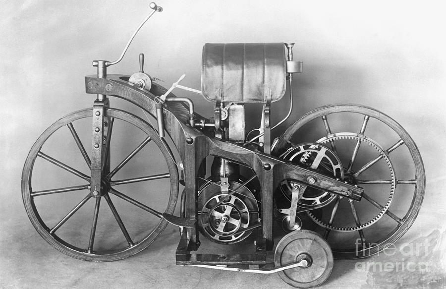First Motorcycle Constructed By Daimler Photograph by Bettmann