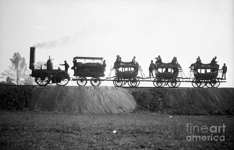 First Railway Train Run In Nydewitt Cl Photograph by Bettmann - Fine ...