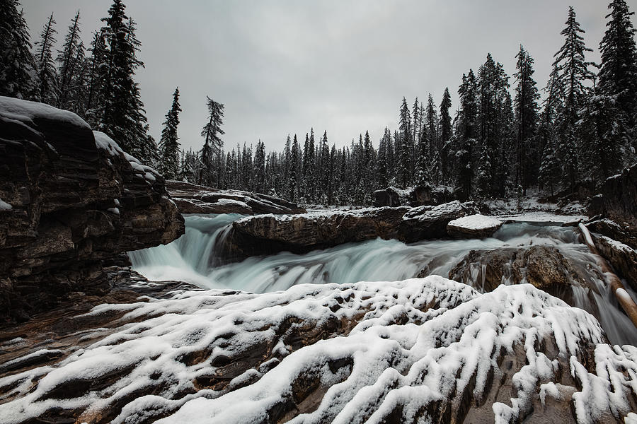 Landscape Photograph - First Snow At Nature Bridge by Sunny Ding