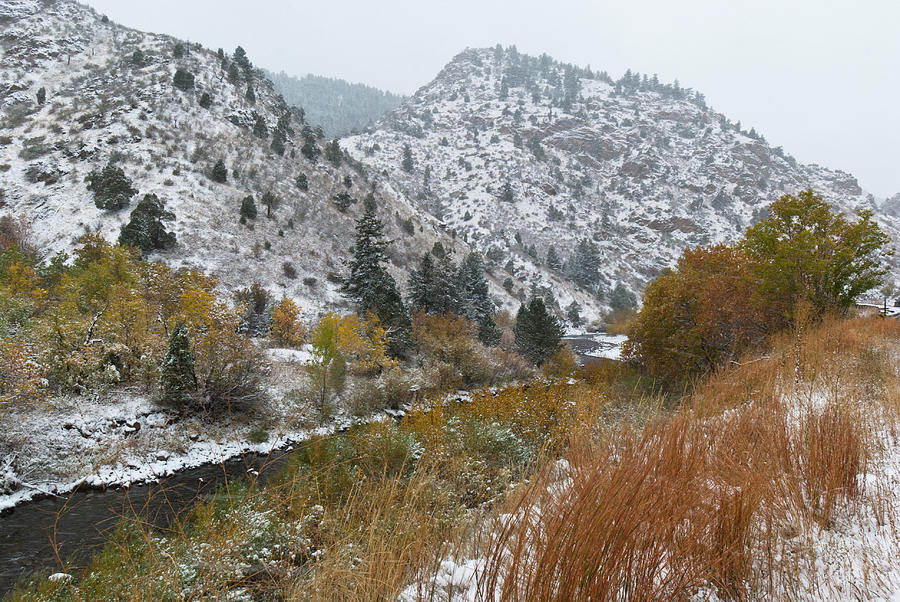 First Snow in Clear Creek Canyon Photograph by Cascade Colors