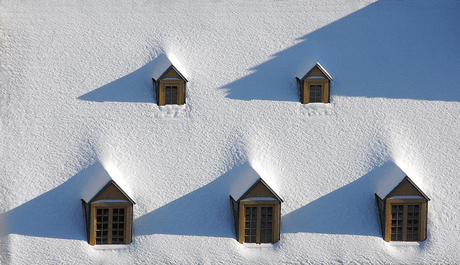 First Snow On The Roof Photograph by Andr Pelletier