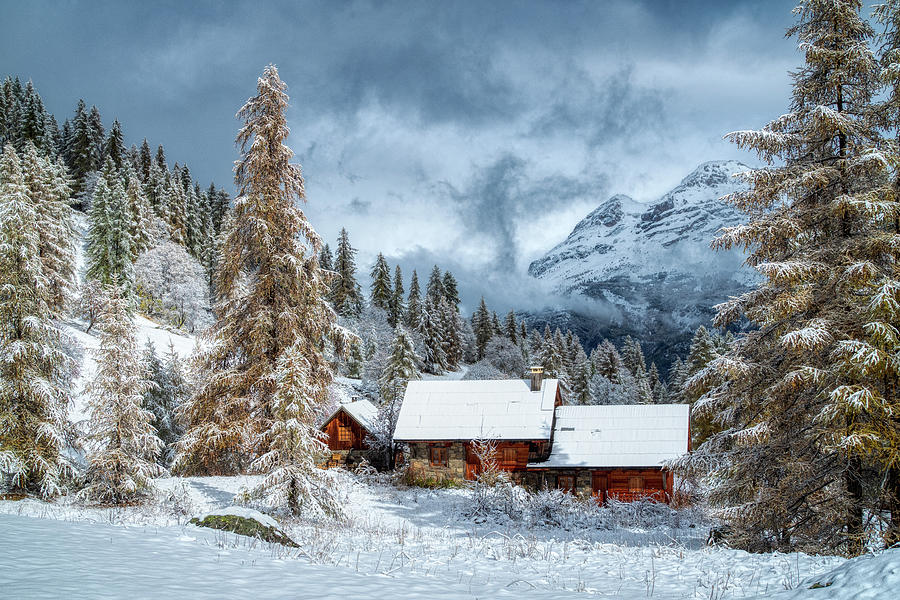 First snows of winter in the French Alps Photograph by Jim Hillman ...
