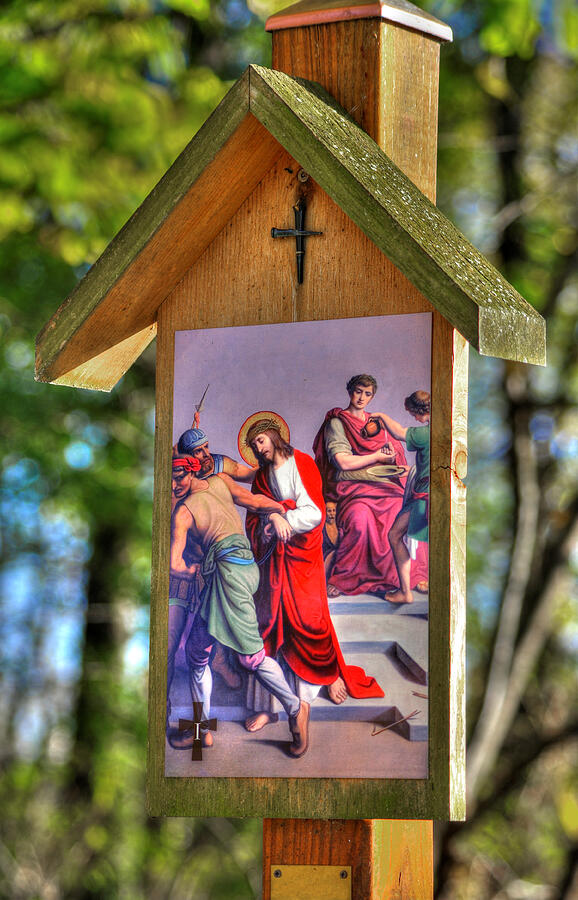 First Station of the Cross - Jesus is Condemned to Death - Matthew 27, Verses 11-26 Photograph by Michael Mazaika