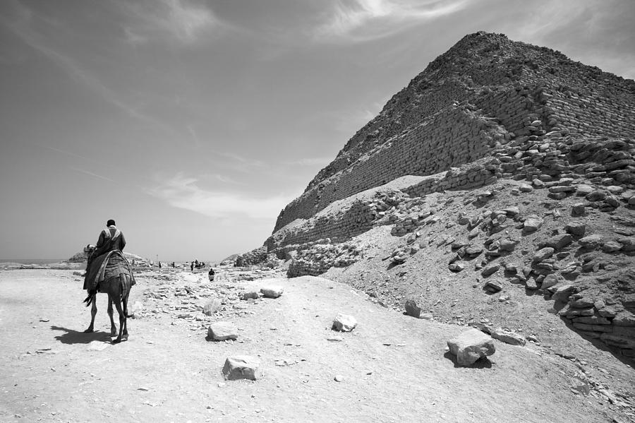 First Stepped Pyramid With Camel Rider Photograph by David Clapp