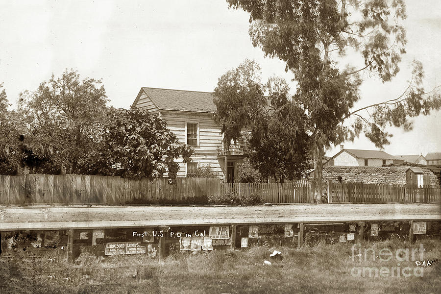 Post Office Photograph - First U.S. Post Office in California on Calle Principal Street,  by Monterey County Historical Society