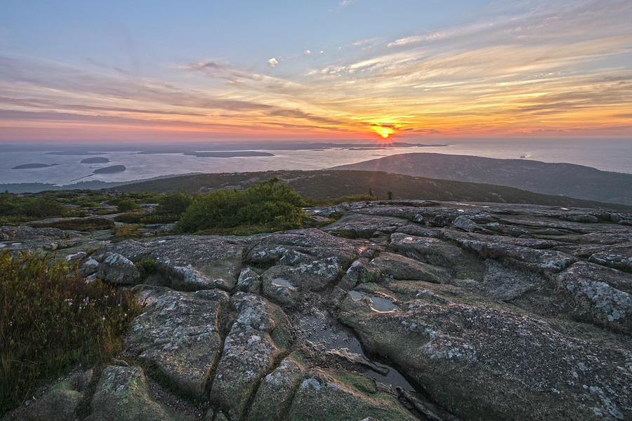 First View Of  A Cadillac Mountain Sunrise Photograph by Angelo Marcialis