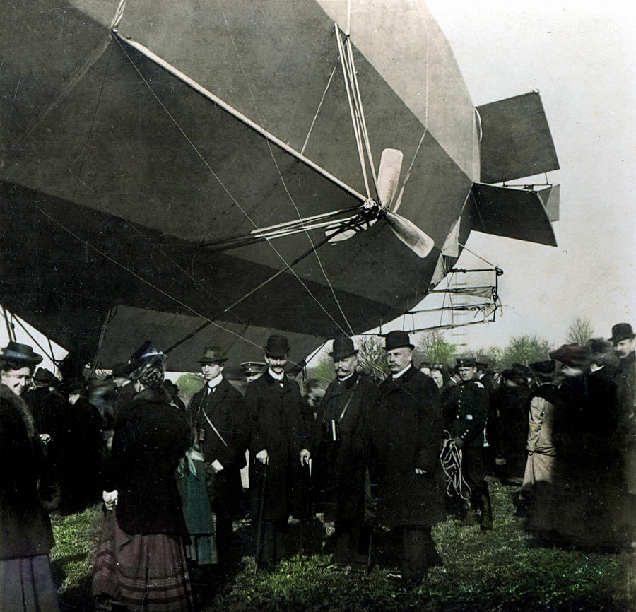 First Zeppelin with a Rudder Painting by Unknown