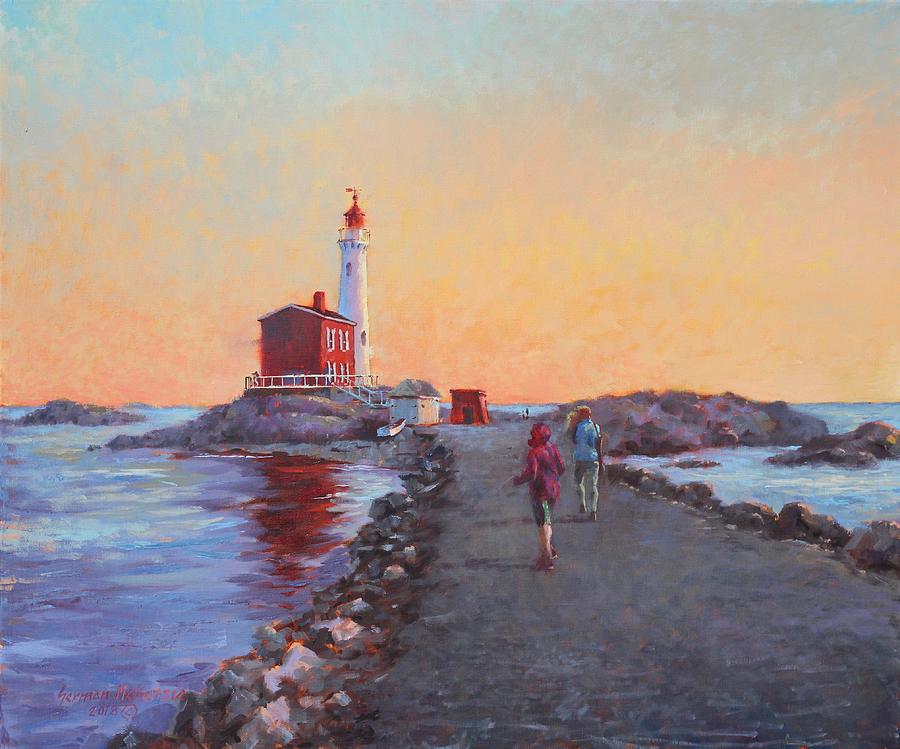 Faro Painting - Fisgard Lighthouse II by German Mckenzie