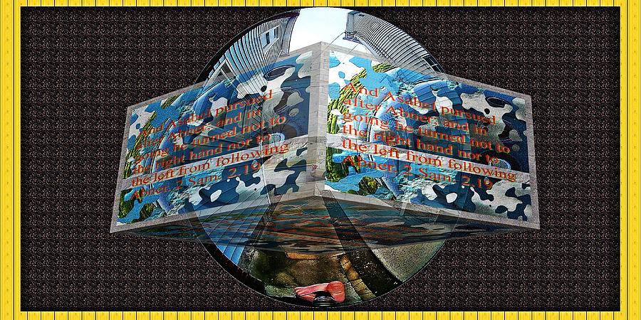 Fish eye building with text as a box Digital Art by Karl Rose