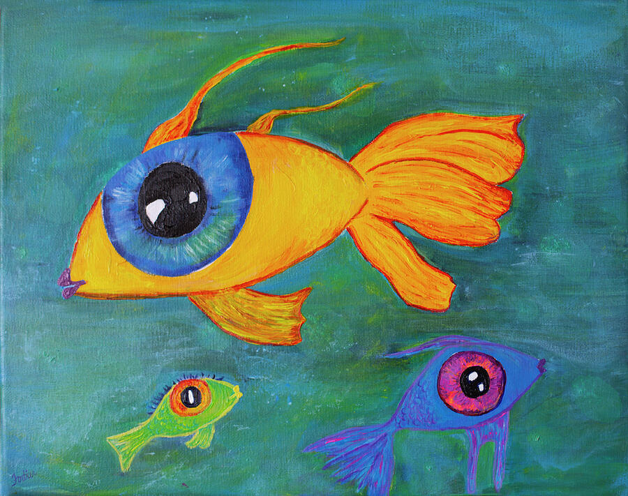 Fish Eyes Painting By Linda Fortier