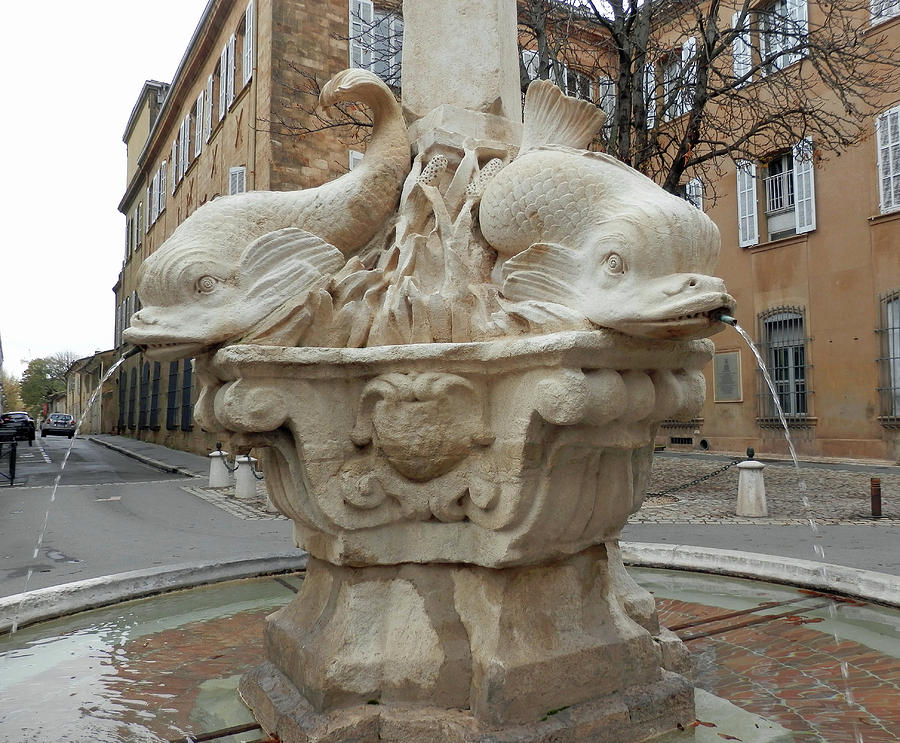 Fish Fountain in Aix-en-Provence Photograph by Pema Hou