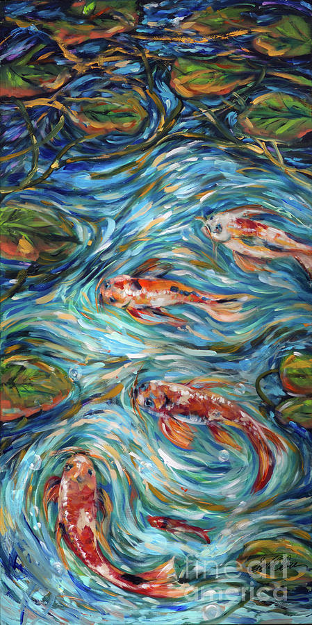 Fish in My Pond Painting by Linda Olsen