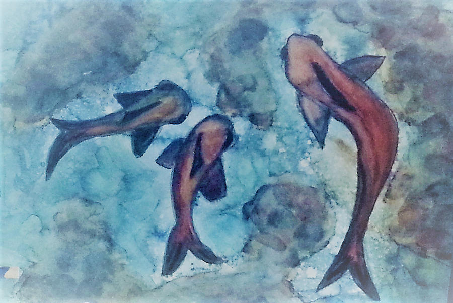 Fish in the Pond Painting by Jan Pellizzer