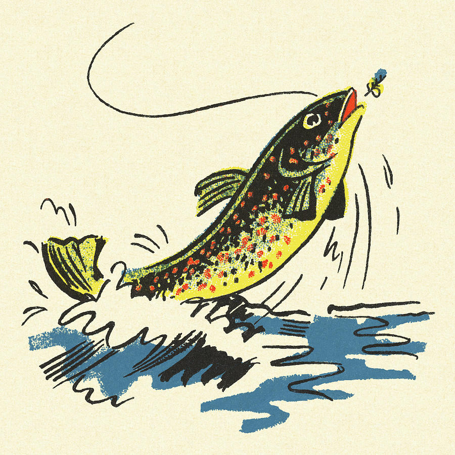 Fish Jumping Out of the Water Drawing by CSA Images Fine Art America