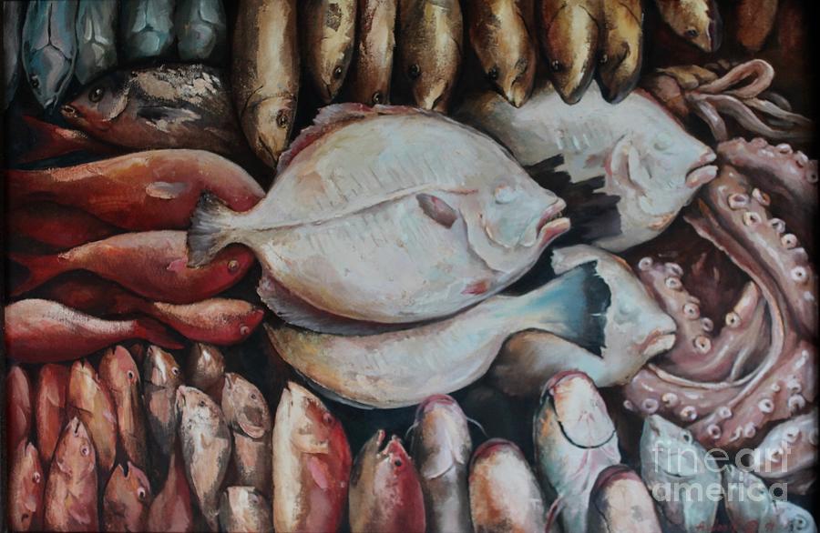 Fish Market Painting - Fish Market by Anatol Woolf