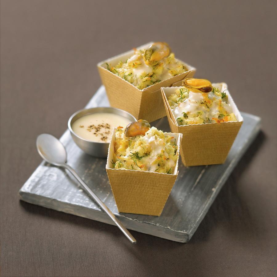 Fish Mousse With Herbs And Shellfish Sauce Photograph by Studio