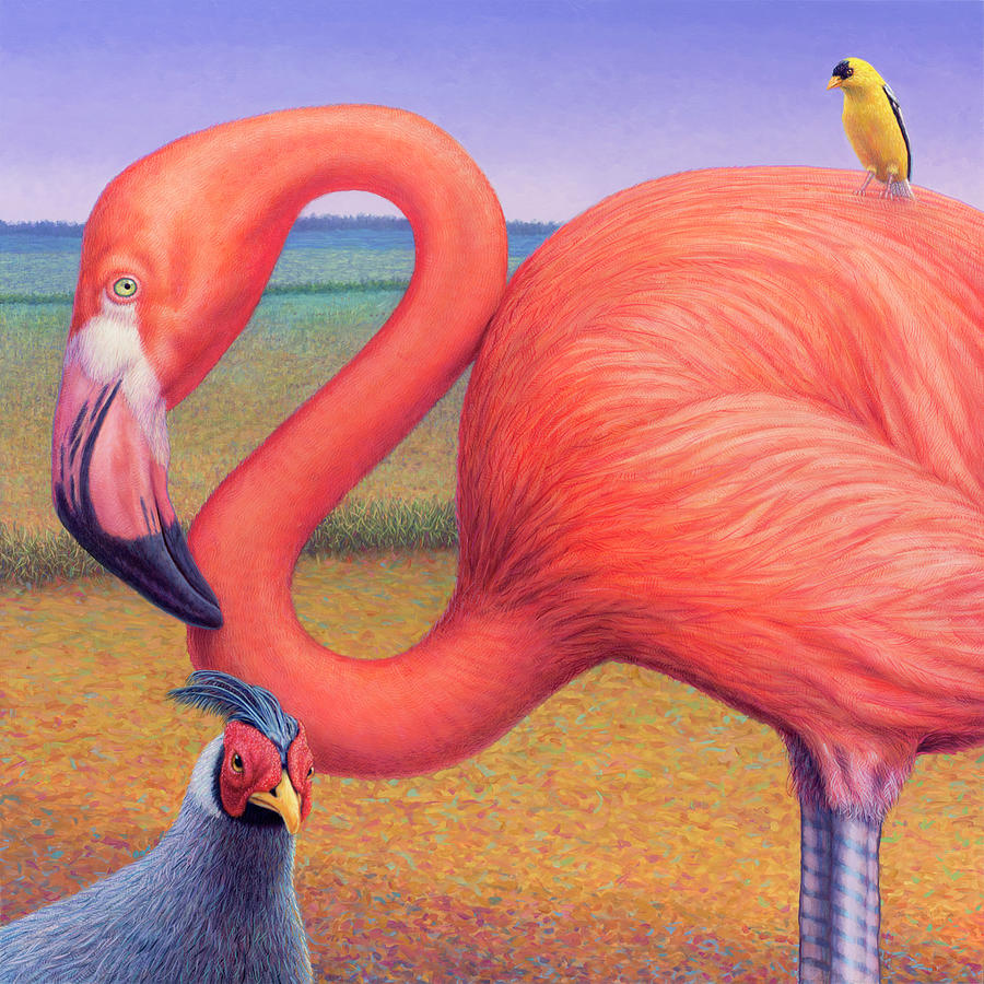 Flamingo Painting - Fish Out of Water by James W Johnson