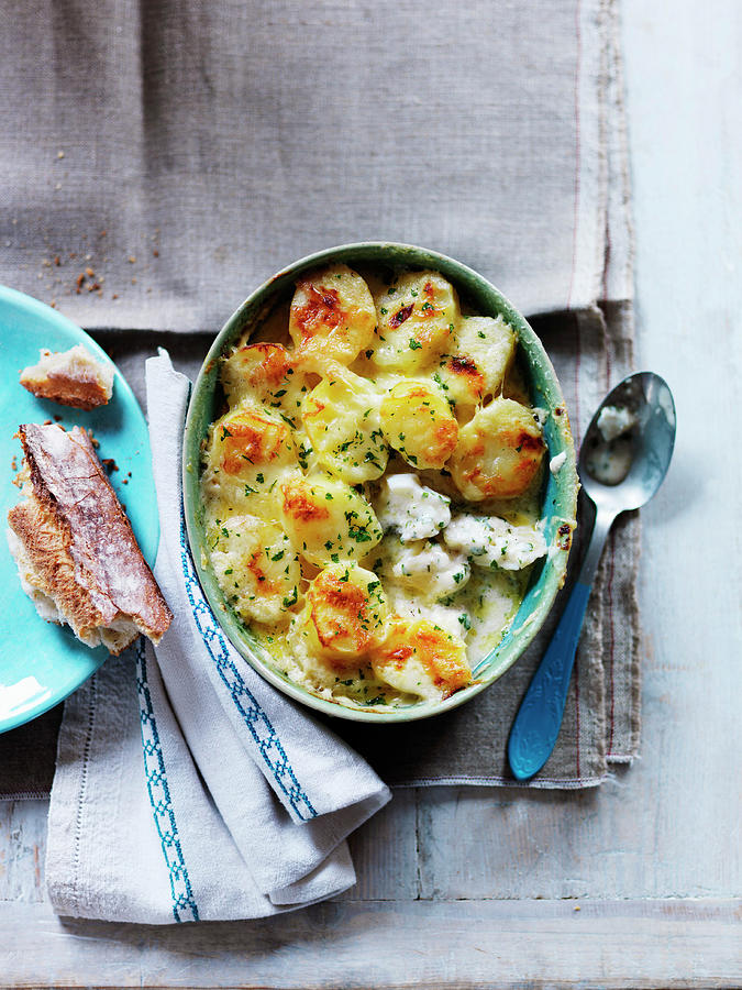 Fish Pie With Potatoes And Herbs Photograph by Karen Thomas