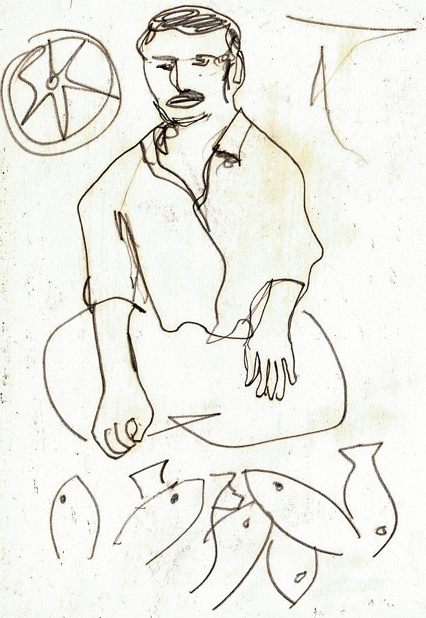 Fish seller Drawing by Edgeworth Johnstone