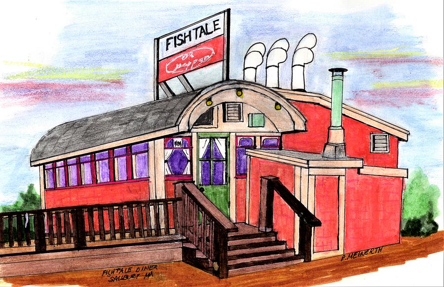 Fish Tale Diner Drawing by Paul Meinerth