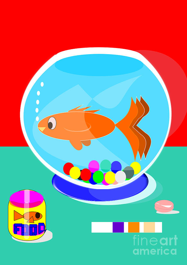 Fish Digital Art - Fish tank with fish and complete kit by Jon Fennel