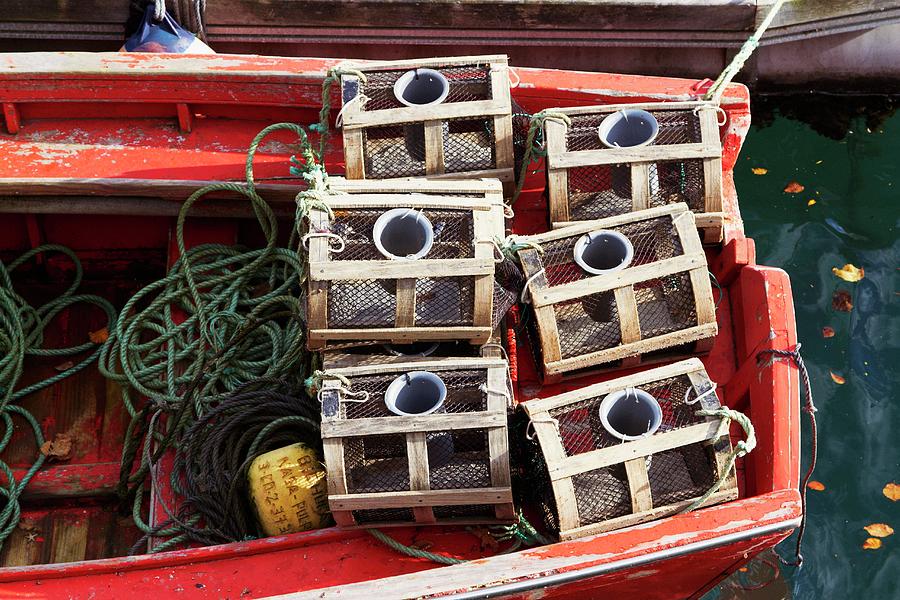 Fish Traps On A Fishing Boat Photograph by Miriam Rapado