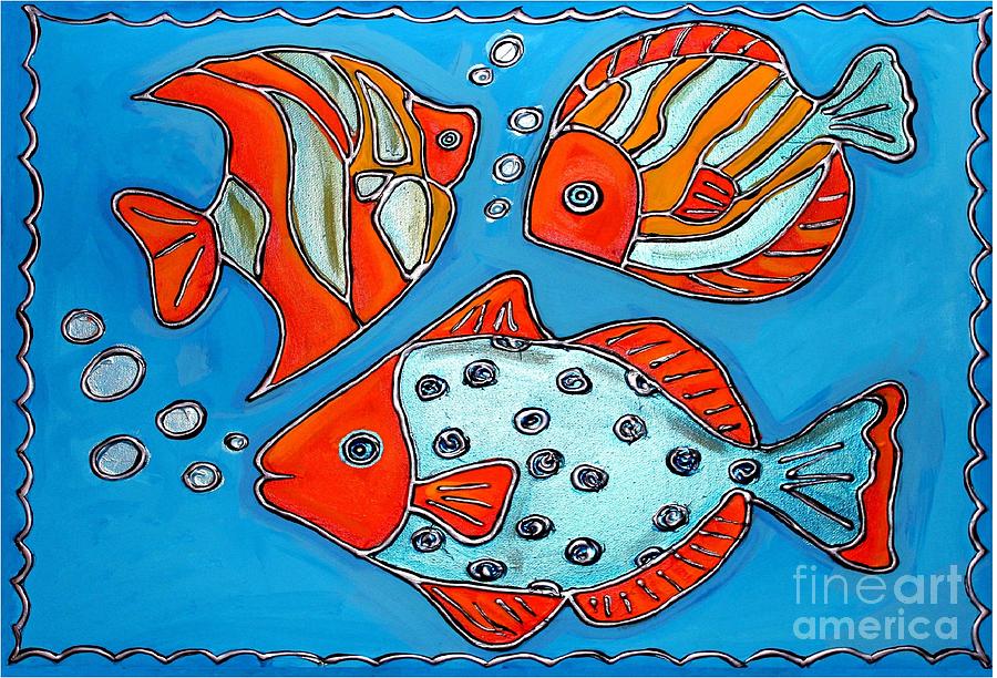 Fish Trio Painting by Cynthia Snyder