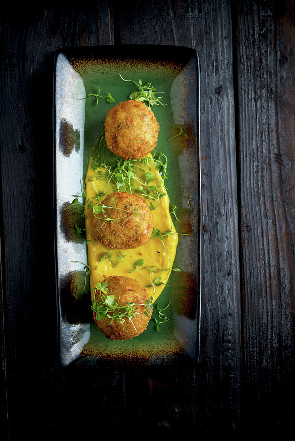 Fishballs With Spicy Saffron Mayonnaise Photograph by Nitin Kapoor