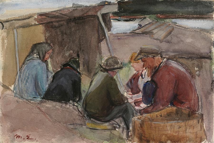 Fisherfolk By The Sea Painting by Magnus Enckell - Fine Art America