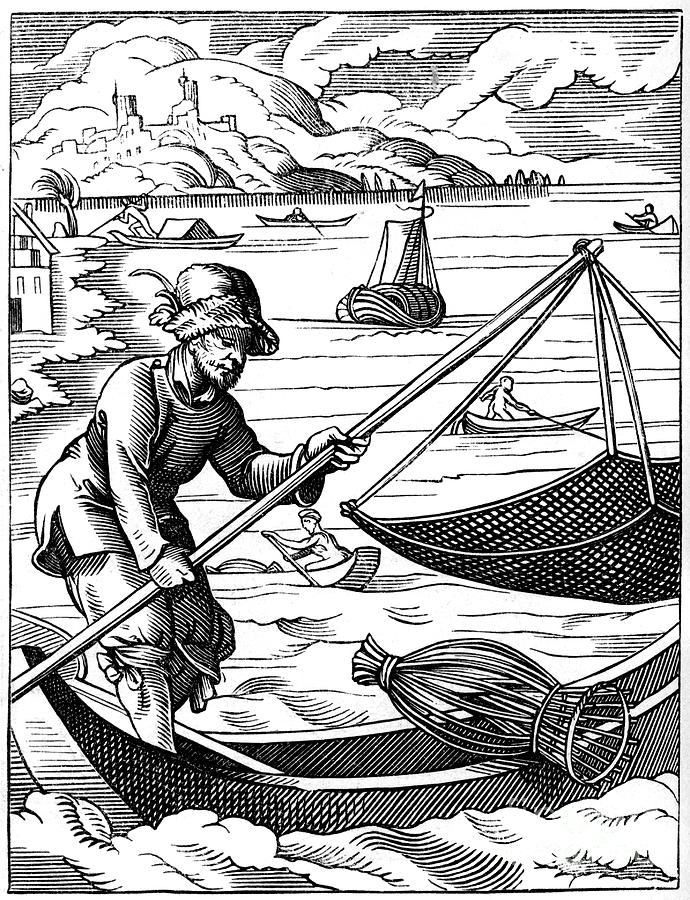 Fisherman, 16th Century 1849.artist Drawing by Print Collector