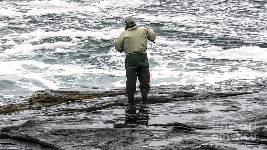 Fisherman in York Maine at Atlantic Ocean 1 Soft Abstract Effect Photograph by Rose Santuci-Sofranko