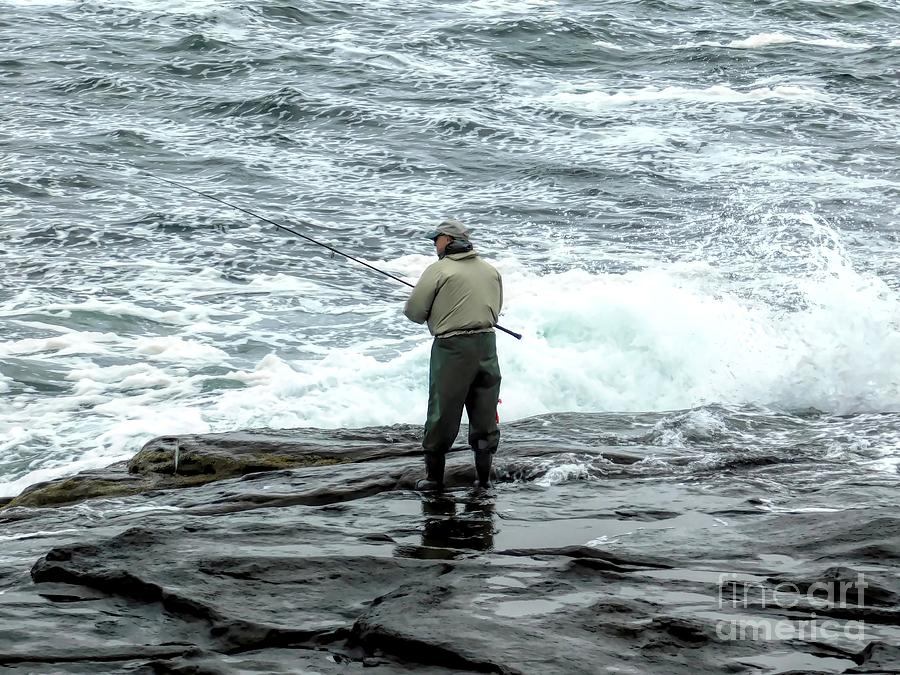 Fisherman in York Maine at Atlantic Ocean 2 Soft Abstract Effect Photograph by Rose Santuci-Sofranko