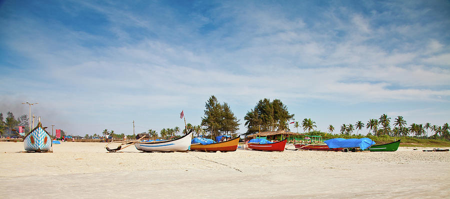 Fishermens Boats. Benaulim Beach, Goa Photograph by Amit Basu Photography