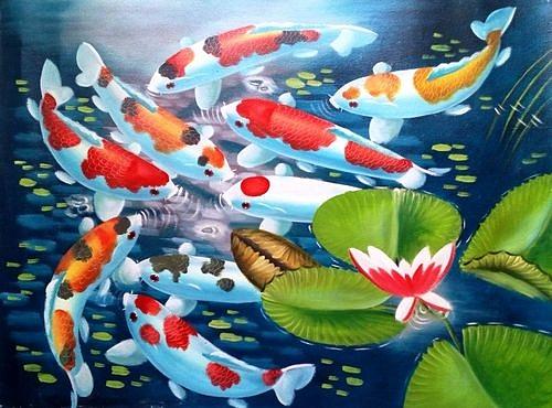 Fishes in a Pound Painting by Vishal Gurjar - Fine Art America