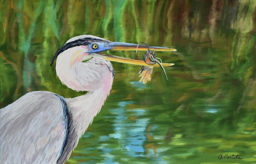 Fishing Painting by Beatriz Portela