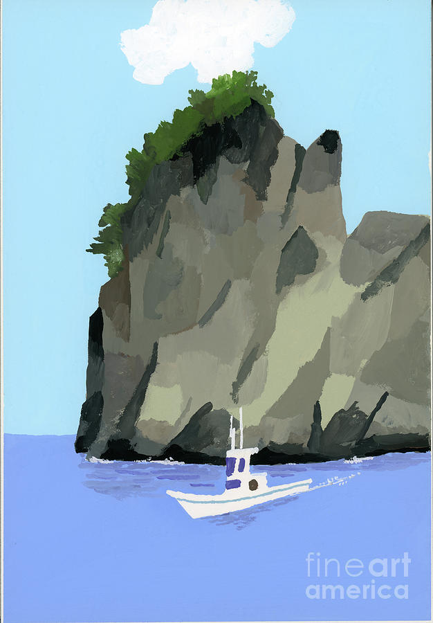 Fishing Boat Painting by Hiroyuki Izutsu