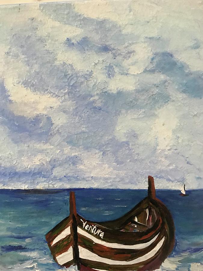 Fishing Boat in Portugal Painting by Clare Ventura
