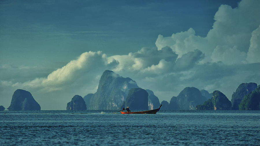 Fishing Boat -koh Phanyee Photograph by Peerakit Jirachetthakun