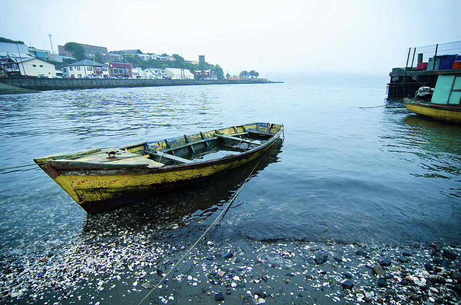 Fishing Boat On Cold Day In Ancud Photograph by Antonio Salinas L.