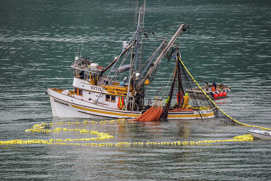 Fishing Boat Pulling In Nets Photograph